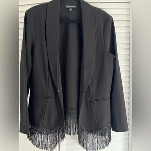 Macys INC Black Fringe blazer.